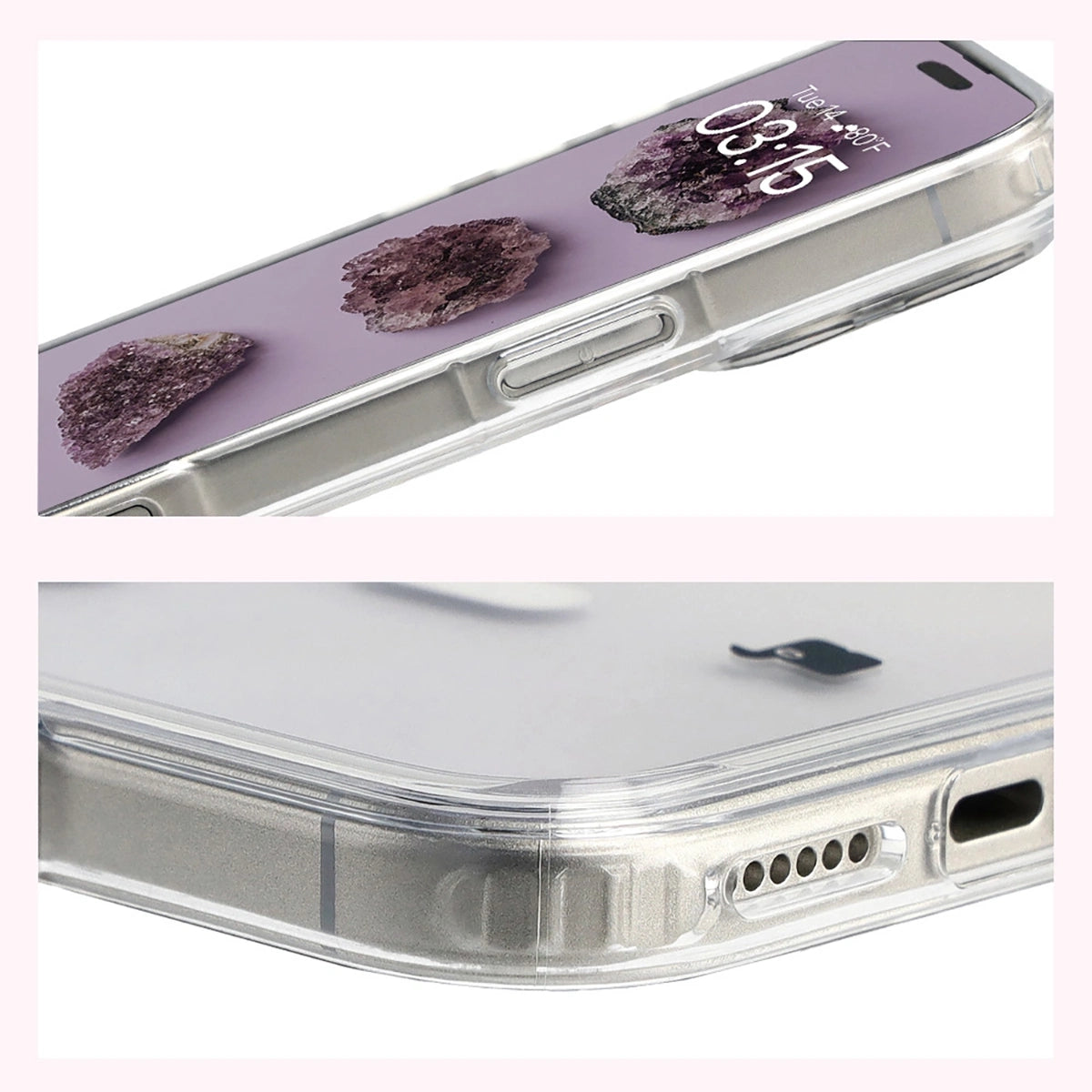 Handyhülle mit Magnetring für iPhone 18 Pro Max / 17 Pro Max, Bizon Case CrystalO, Transparent (5/7)