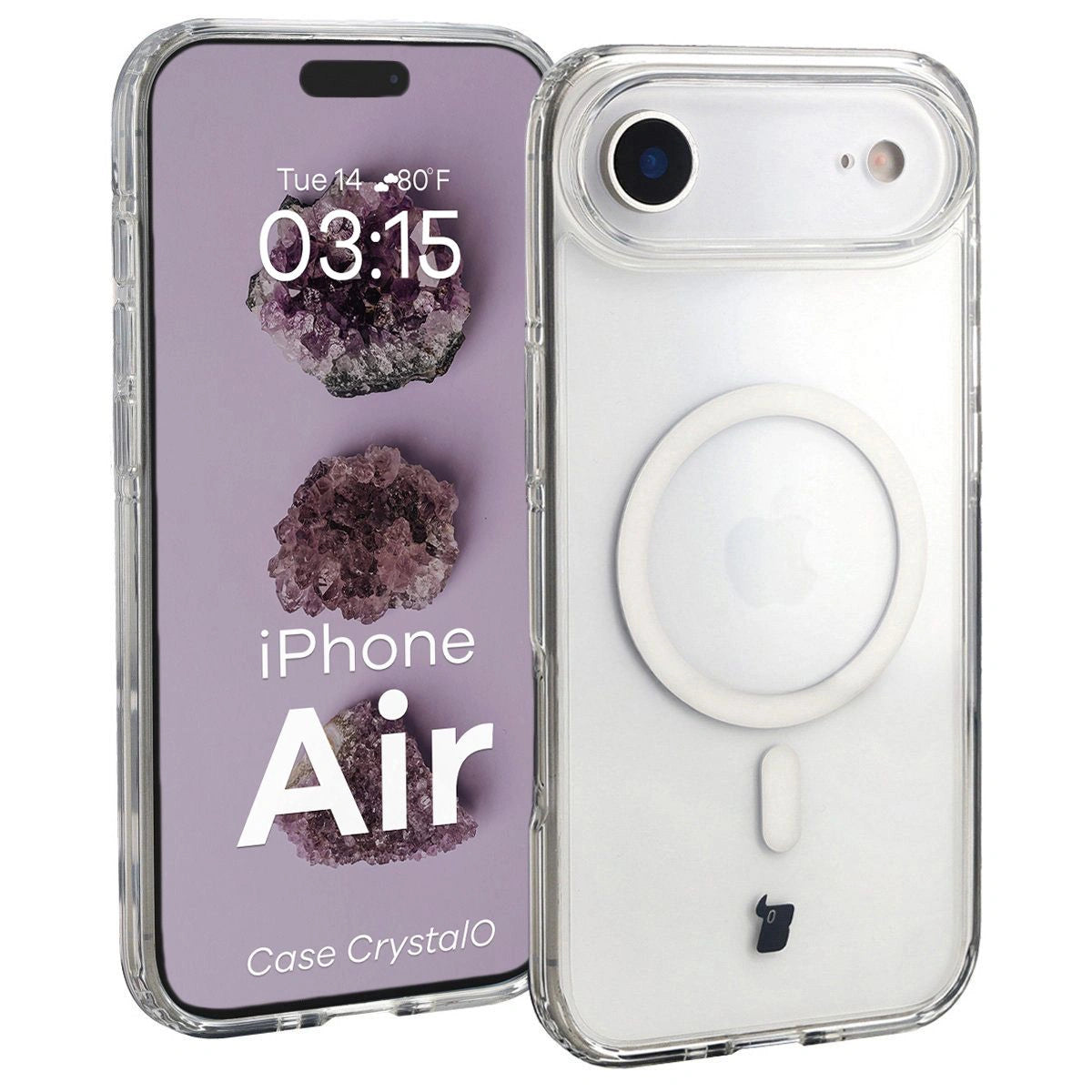 Handyhülle mit Magnetring für iPhone Air, Bizon Case CrystalO, Transparent