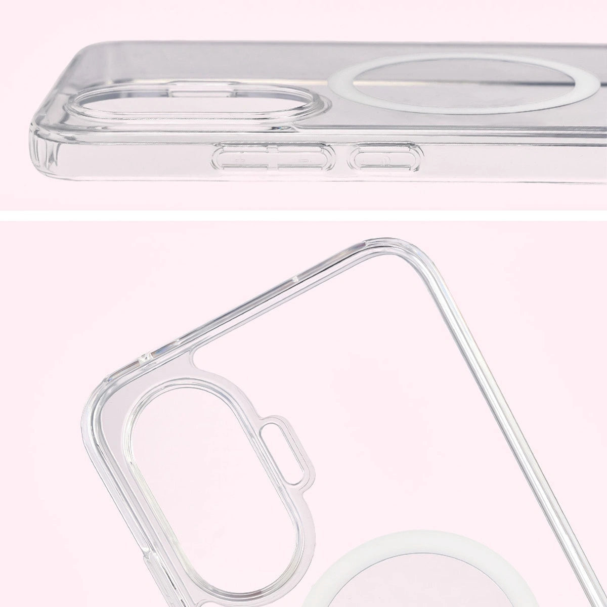 Handyhülle mit Magnetring für Xiaomi POCO F7, Bizon Case CrystalO, Transparent