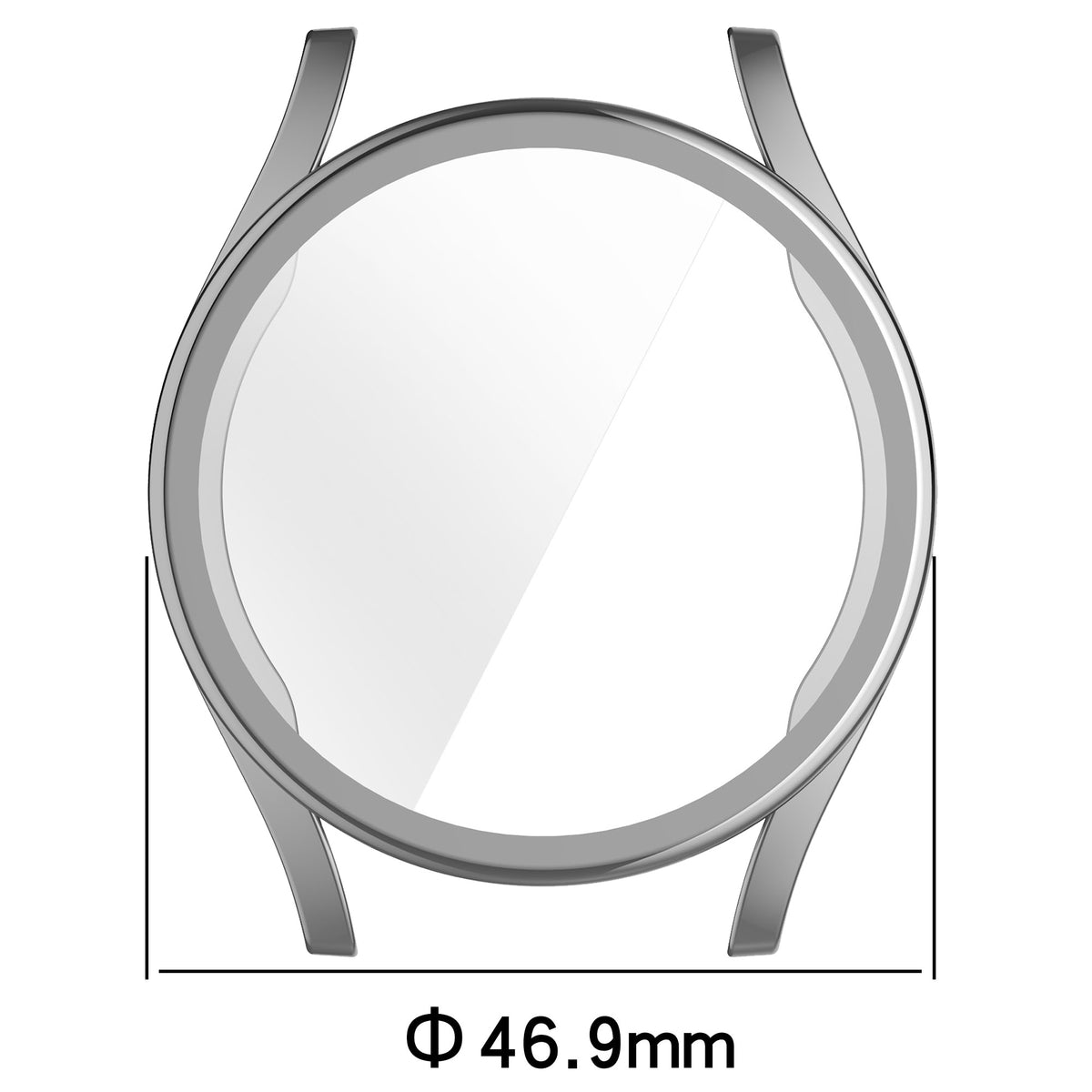 Schutzhülle für Galaxy Watch 7 44 mm, Bizon Case Watch Felipe, Silbern