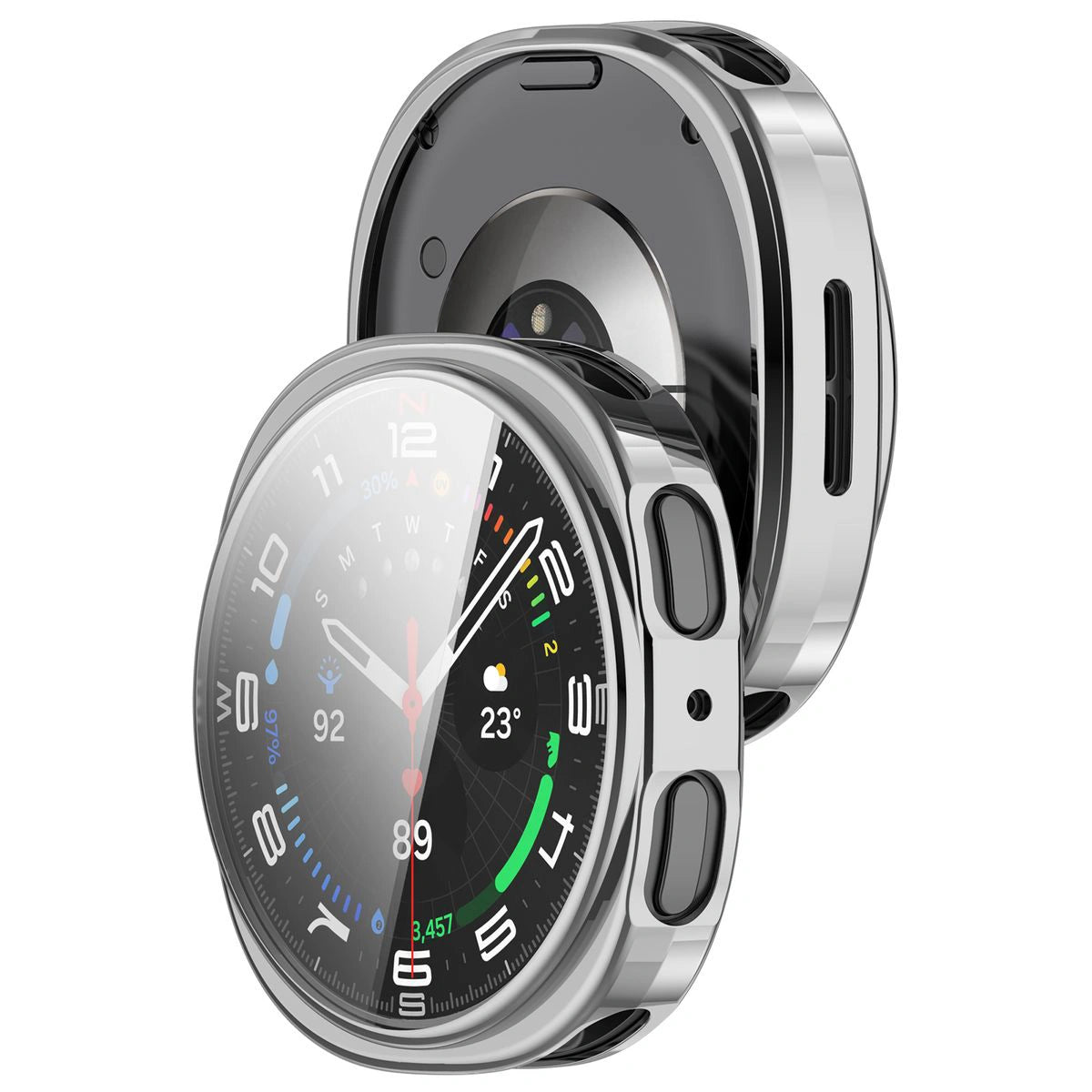 Schutzhülle für Galaxy Watch 9 / 8 40 mm, Bizon Case Watch Felipe, Silbern