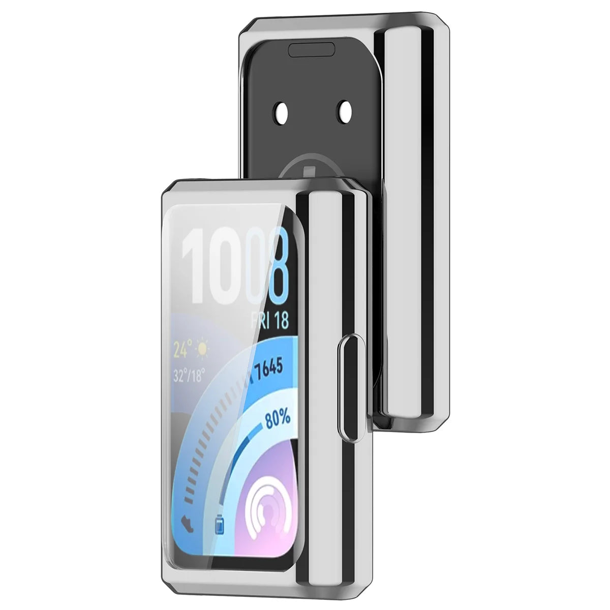 Schutzhülle für Huawei Band 11 Pro, Bizon Case Watch Felipe, Silbern
