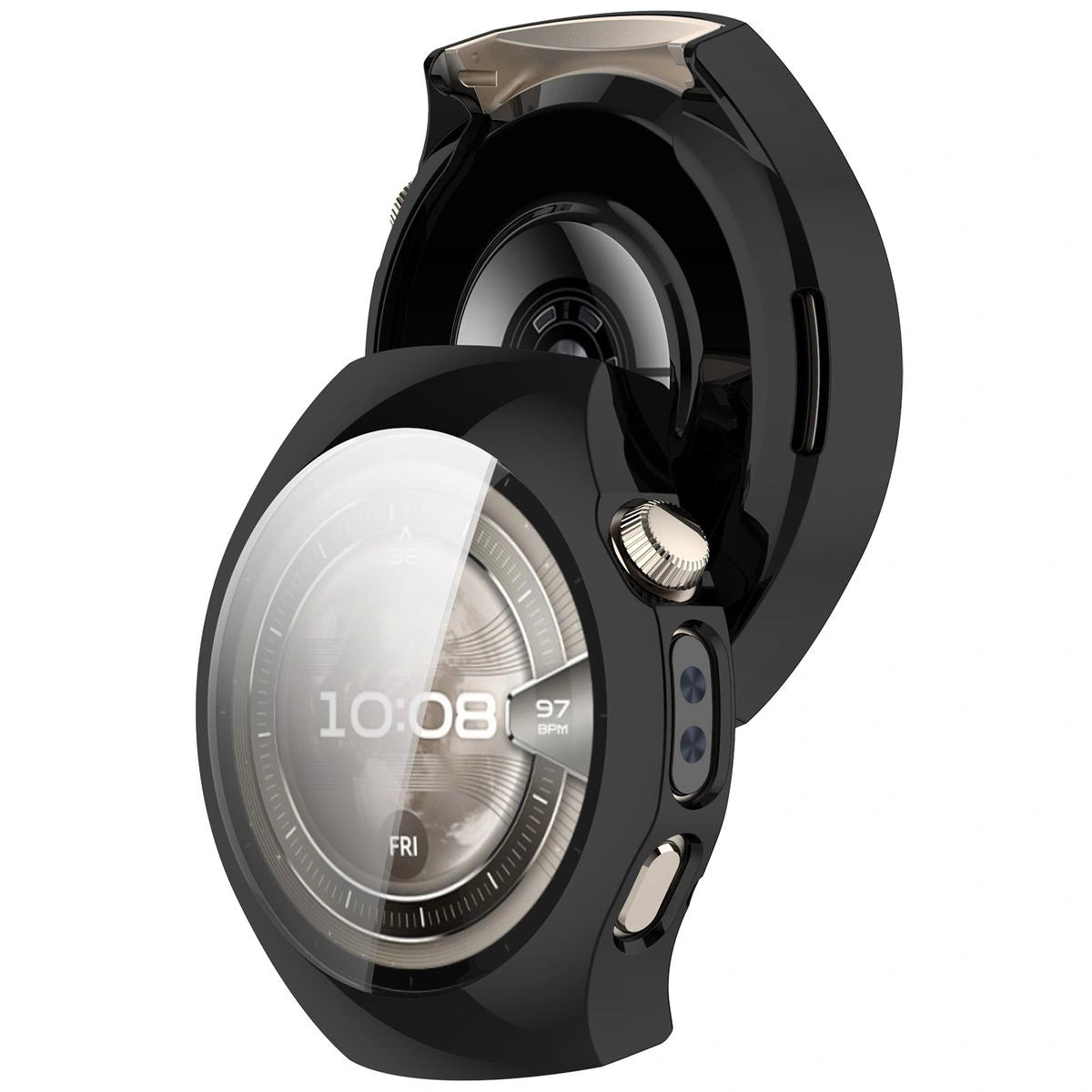 Schutzhülle für Huawei Watch 5 46mm, Bizon Case Watch Felipe, Schwarz