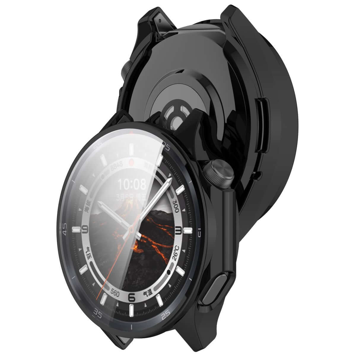Schutzhülle für OnePlus Watch 3 / Oppo Watch X2, Bizon Case Watch Felipe, Schwarz