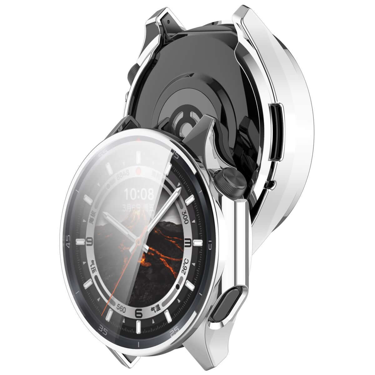 Schutzhülle für OnePlus Watch 3 / Oppo Watch X2, Bizon Case Watch Felipe, Silbern