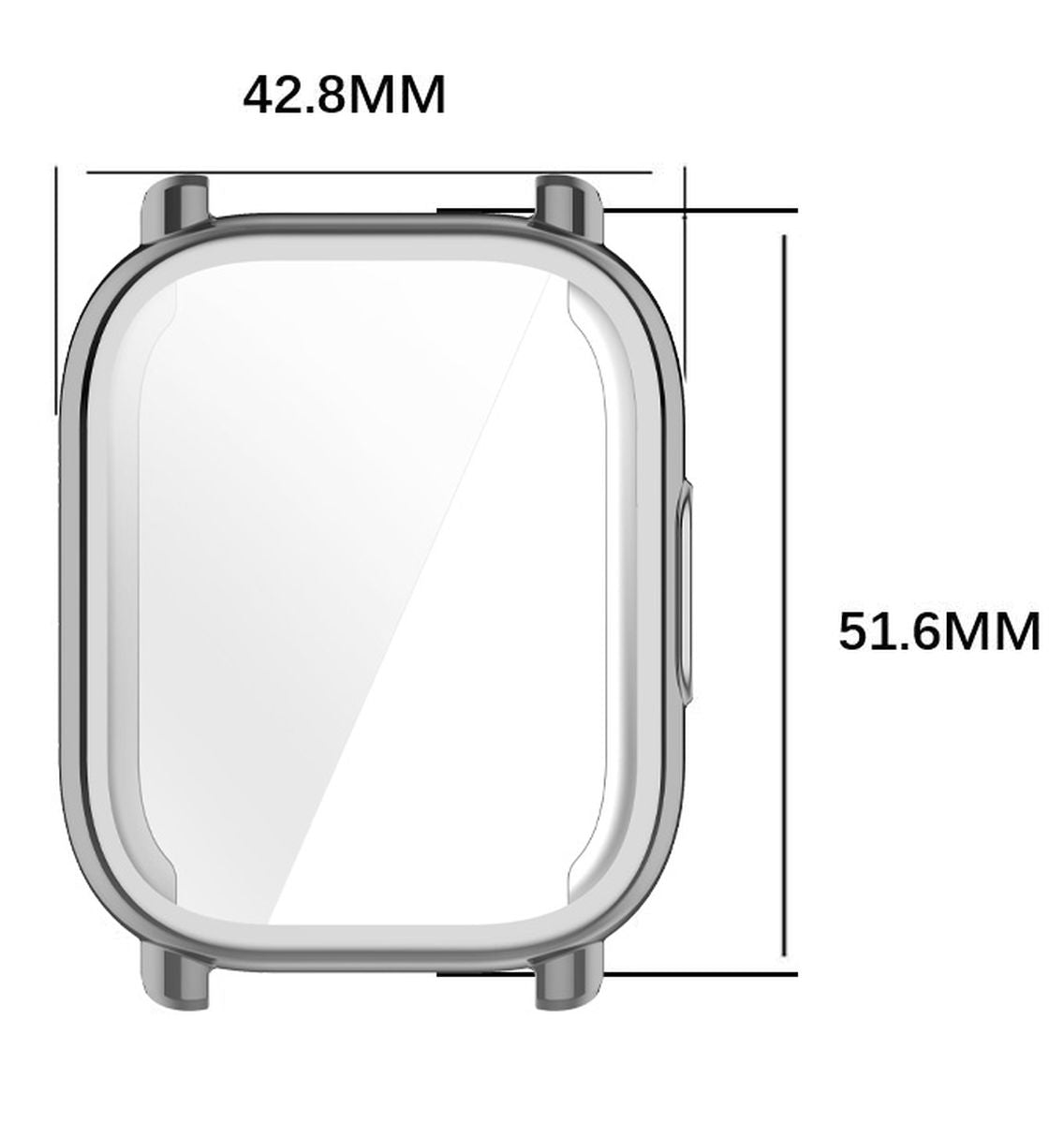 Schutzhülle für Xiaomi Redmi Watch 5 Active, Bizon Case Watch Felipe, Silbern