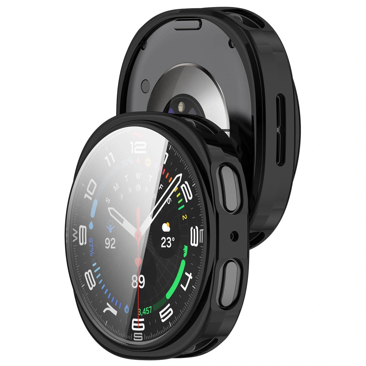 Schutzhülle für Galaxy Watch 9 / 8 44 mm, Bizon Case Watch Felipe, Schwarz