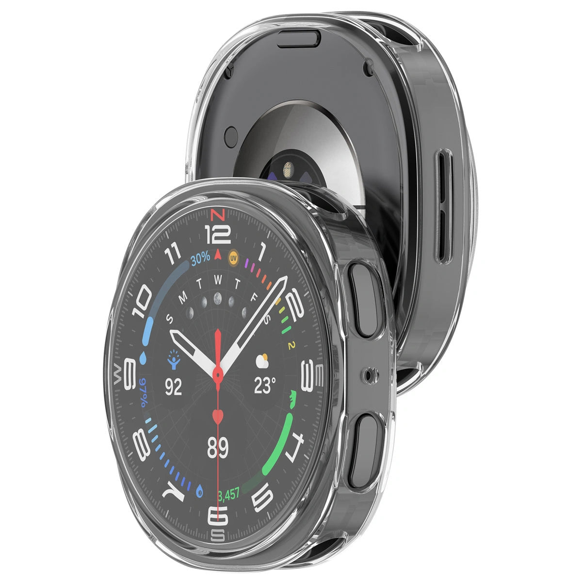 Schutzhülle für Galaxy Watch 9 / 8 44 mm, Bizon Case Watch Felipe, Transparent