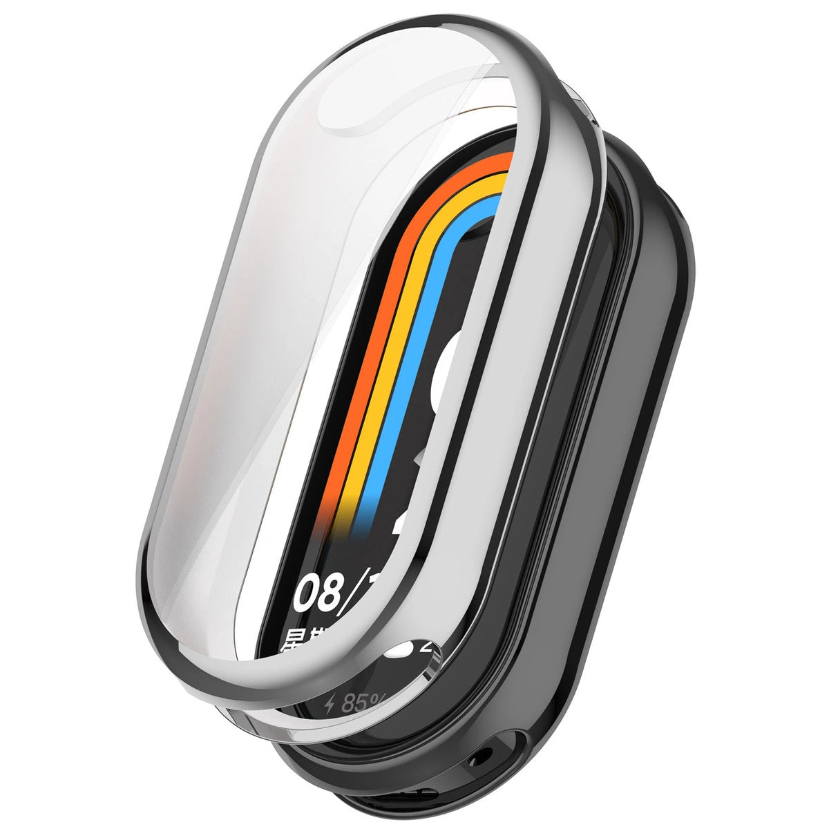 Schutzhülle für Xiaomi Smart Band 10, Bizon Case Watch Felipe, Silber