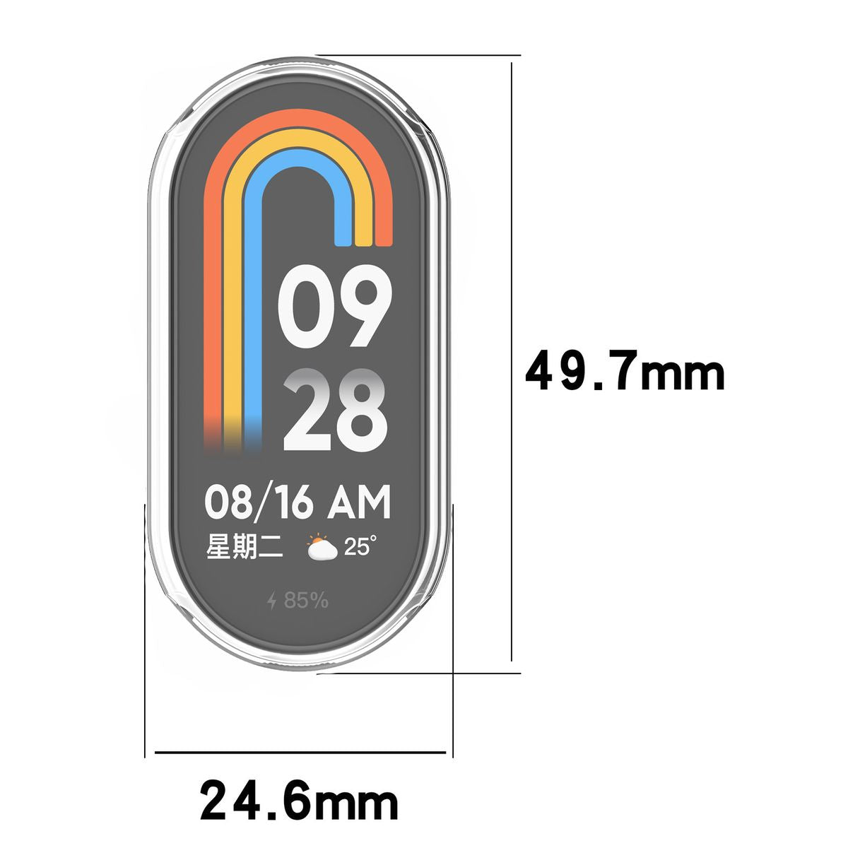 Schutzhülle für Xiaomi Smart Band 9, Bizon Case Watch Felipe, Transparent
