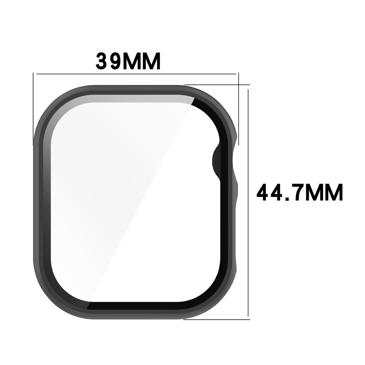 Schutzhülle mit Glas für Apple Watch 11 / 10 42mm, Bizon Case Watch Adamo, Schwarz