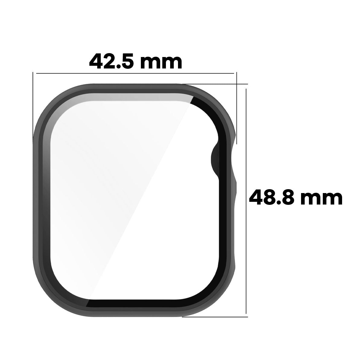 Schutzhülle mit Glas für Apple Watch 11 / 10 (46mm), Bizon Case Watch Adamo, Schwarz