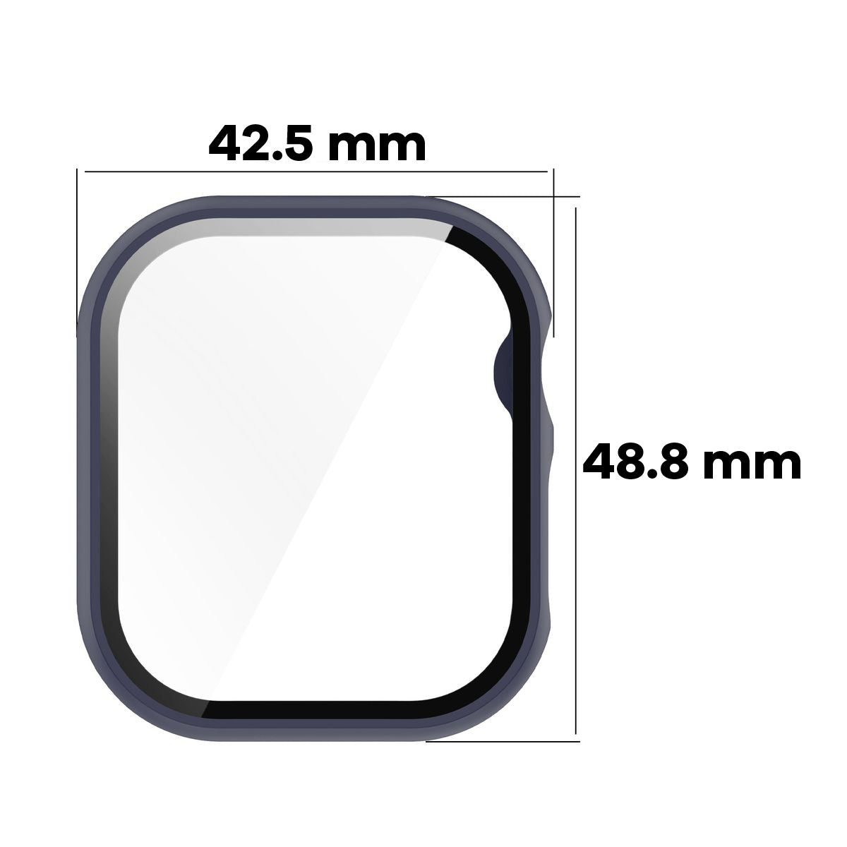 Schutzhülle mit Glas für Apple Watch 11 / 10 (46mm), Bizon Case Watch Adamo, Dunkelblau