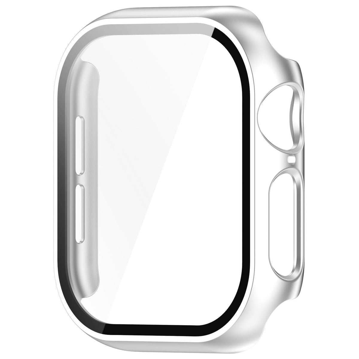 Schutzhülle mit Glas für Apple Watch 11 / 10 (46mm), Bizon Case+Glass Watch, Silbern
