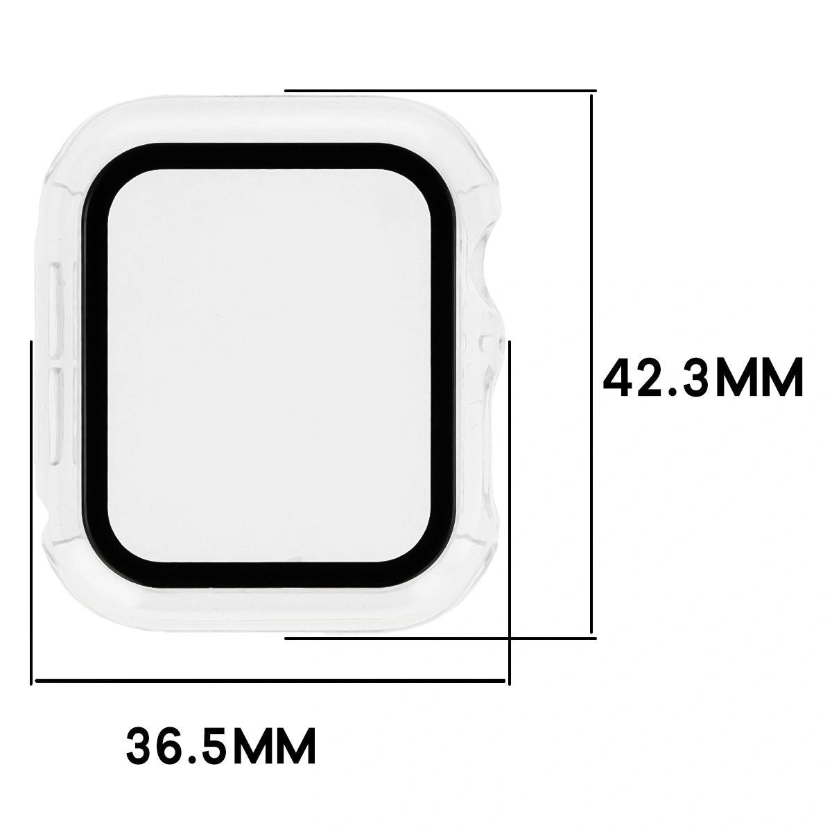 Schutzhülle mit Glas für Apple Watch SE 3 / SE 2 / SE / 6 / 5 / 4 (40 mm), Bizon Case Watch Adamo, Transparent