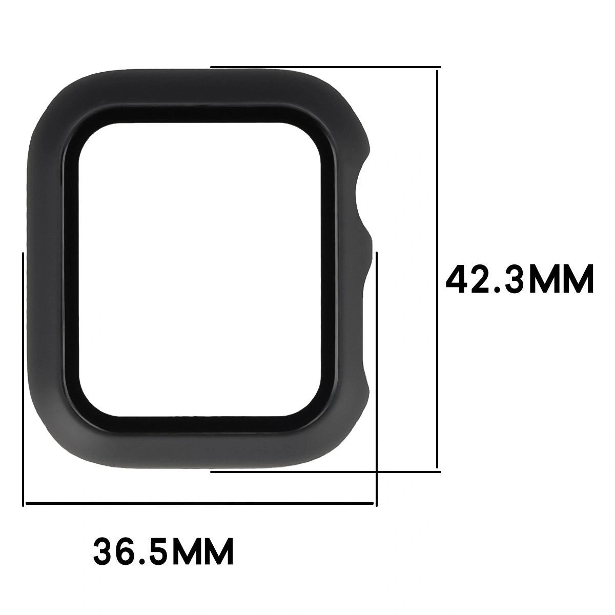 Schutzhülle mit Glas für Apple Watch SE 3 / SE 2 / SE / 6 / 5 / 4 (40 mm), Bizon Case Watch Adamo, mattes Schwarz