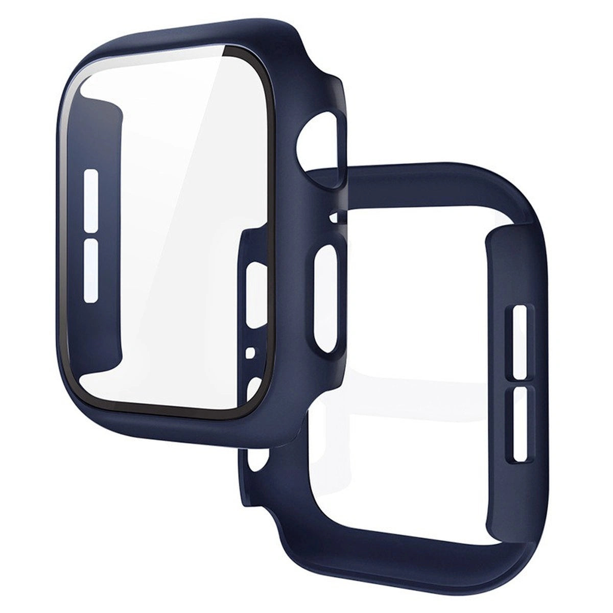 Schutzhülle mit Glas für Apple Watch SE 3 / SE 2 / SE / 6 / 5 / 4 (40 mm), Bizon Case Watch Adamo, mattes Dunkelblau