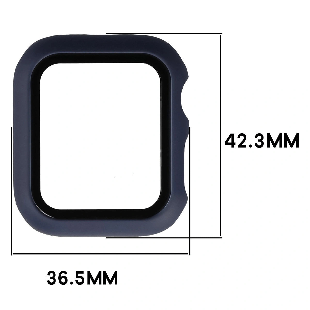 Schutzhülle mit Glas für Apple Watch SE 3 / SE 2 / SE / 6 / 5 / 4 (40 mm), Bizon Case Watch Adamo, mattes Dunkelblau