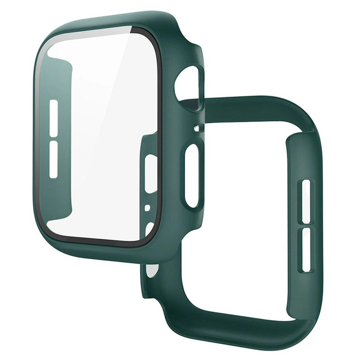 Schutzhülle mit Glas für Apple Watch SE 3 / SE 2 / SE / 6 / 5 / 4 (40 mm), Bizon Case Watch Adamo, mattes Dunkelgrün