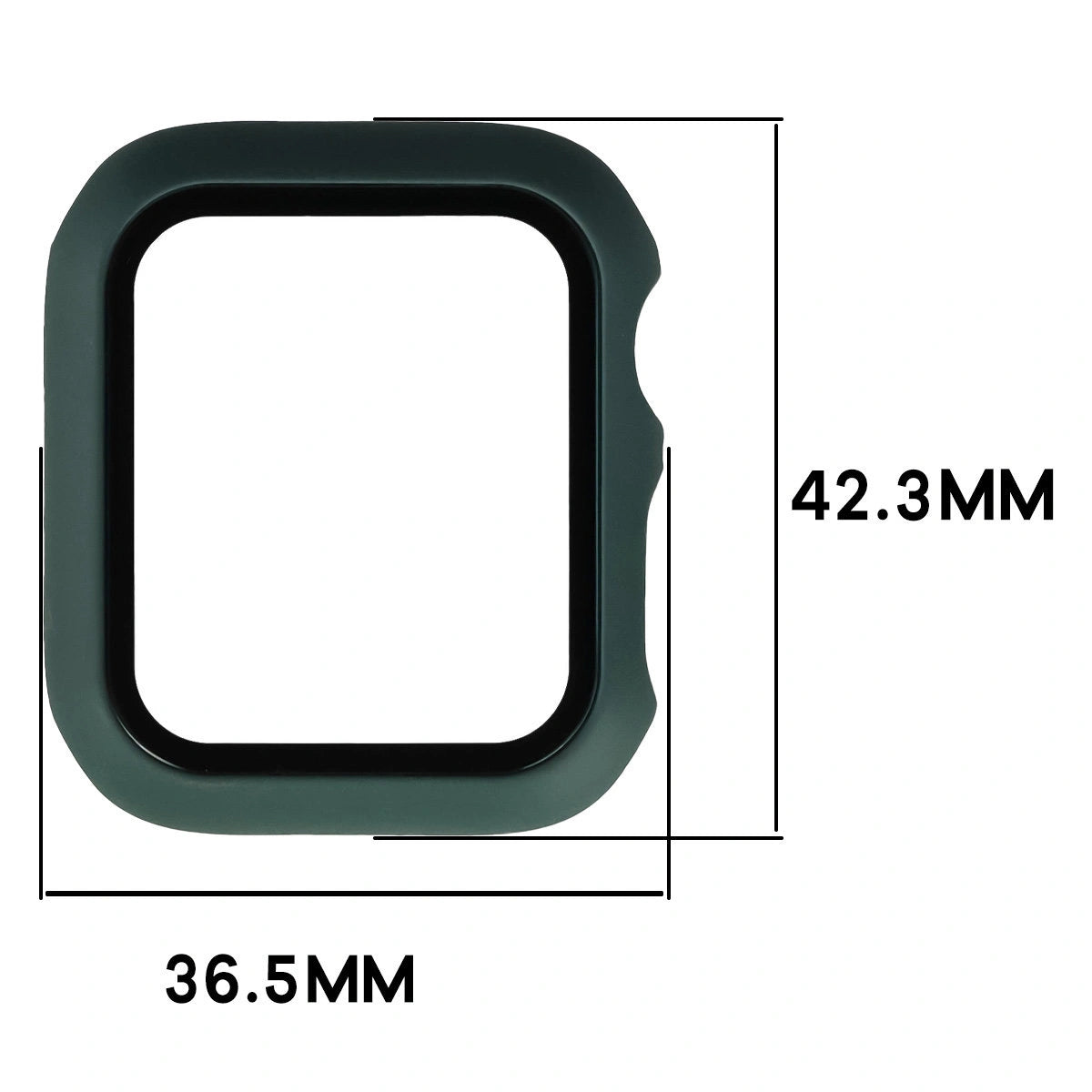 Schutzhülle mit Glas für Apple Watch SE 3 / SE 2 / SE / 6 / 5 / 4 (40 mm), Bizon Case Watch Adamo, mattes Dunkelgrün