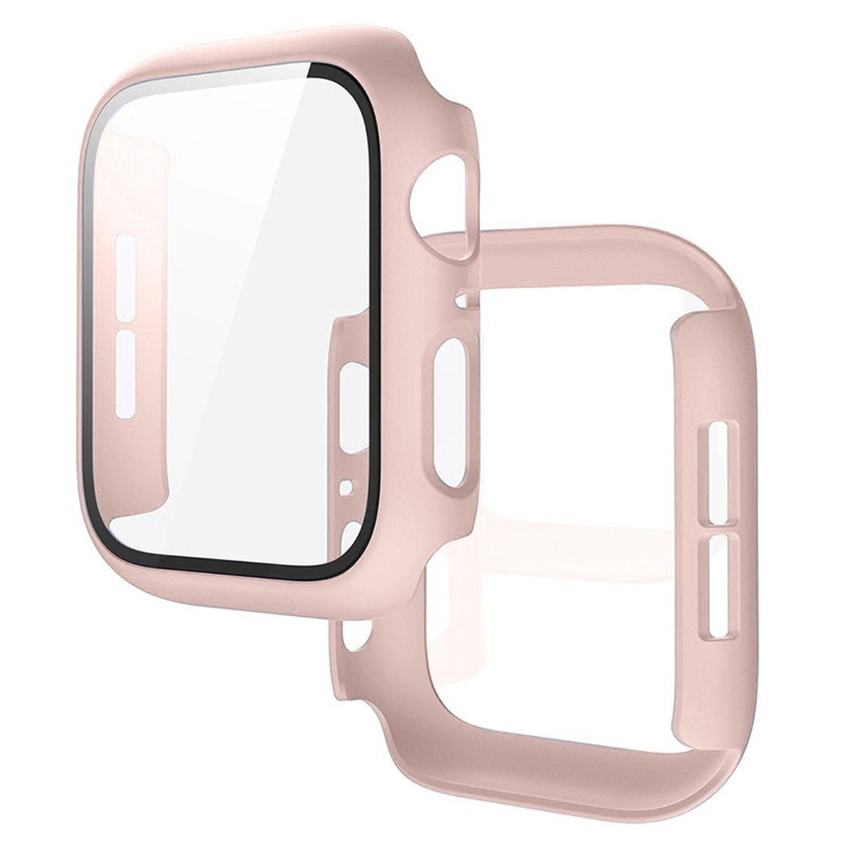 Schutzhülle mit Glas für Apple Watch SE 3 / SE 2 / SE / 6 / 5 / 4 (40 mm), Bizon Case Watch Adamo, mattes Rosa