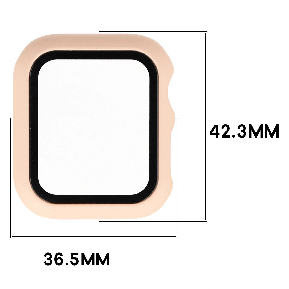 Schutzhülle mit Glas für Apple Watch SE 3 / SE 2 / SE / 6 / 5 / 4 (40 mm), Bizon Case Watch Adamo, mattes Rosa