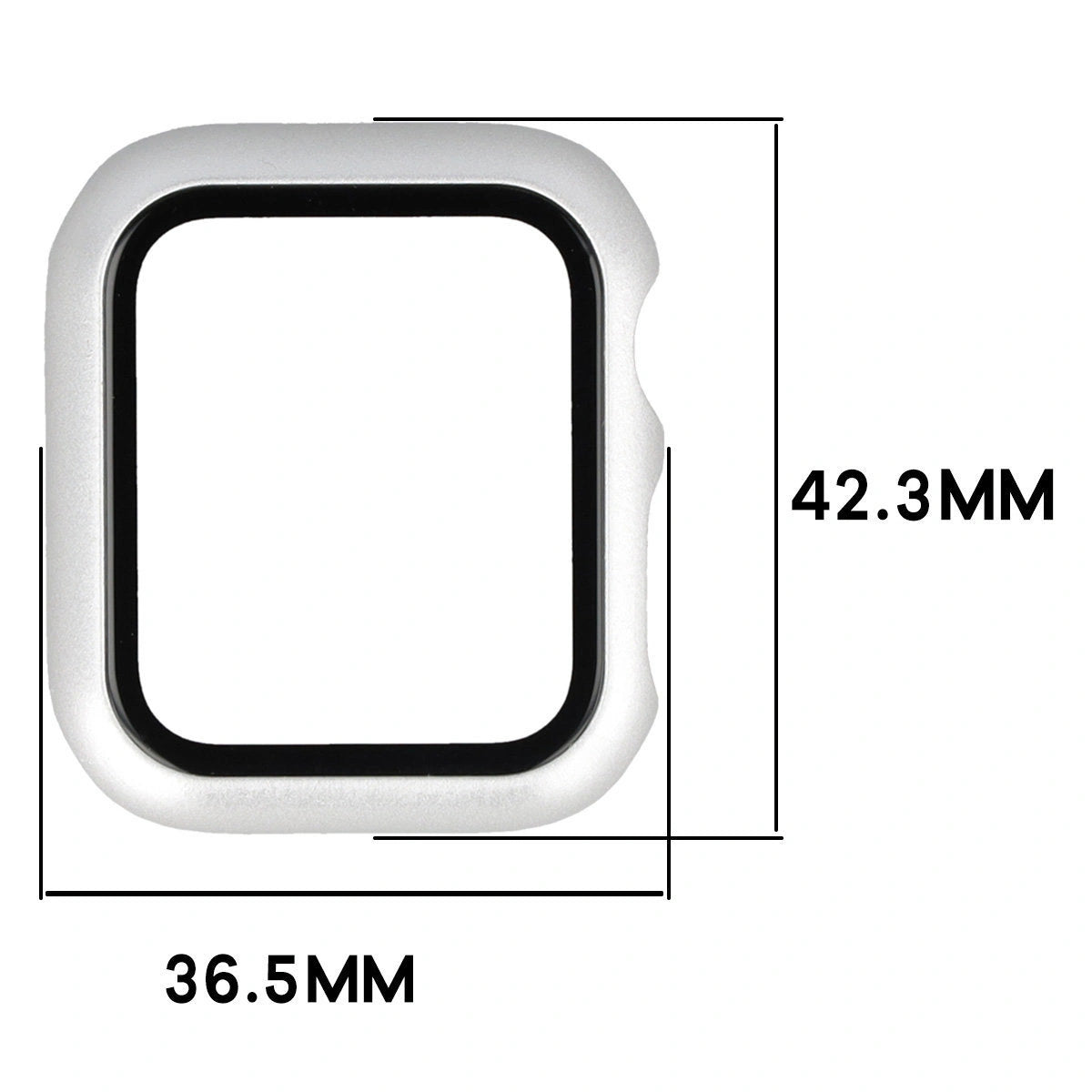 Schutzhülle mit Glas für Apple Watch SE 3 / SE 2 / SE / 6 / 5 / 4 (40 mm), Bizon Case Watch Adamo, mattes Silbern