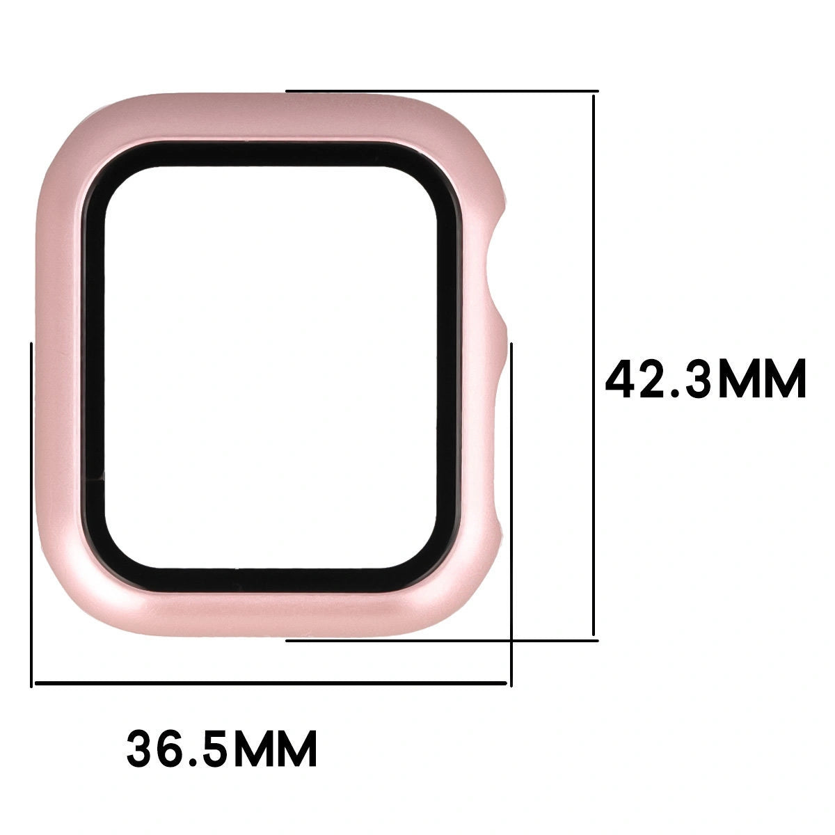 Schutzhülle mit Glas für Apple Watch SE 3 / SE 2 / SE / 6 / 5 / 4 (40 mm), Bizon Case+Glass Watch, Rosegold