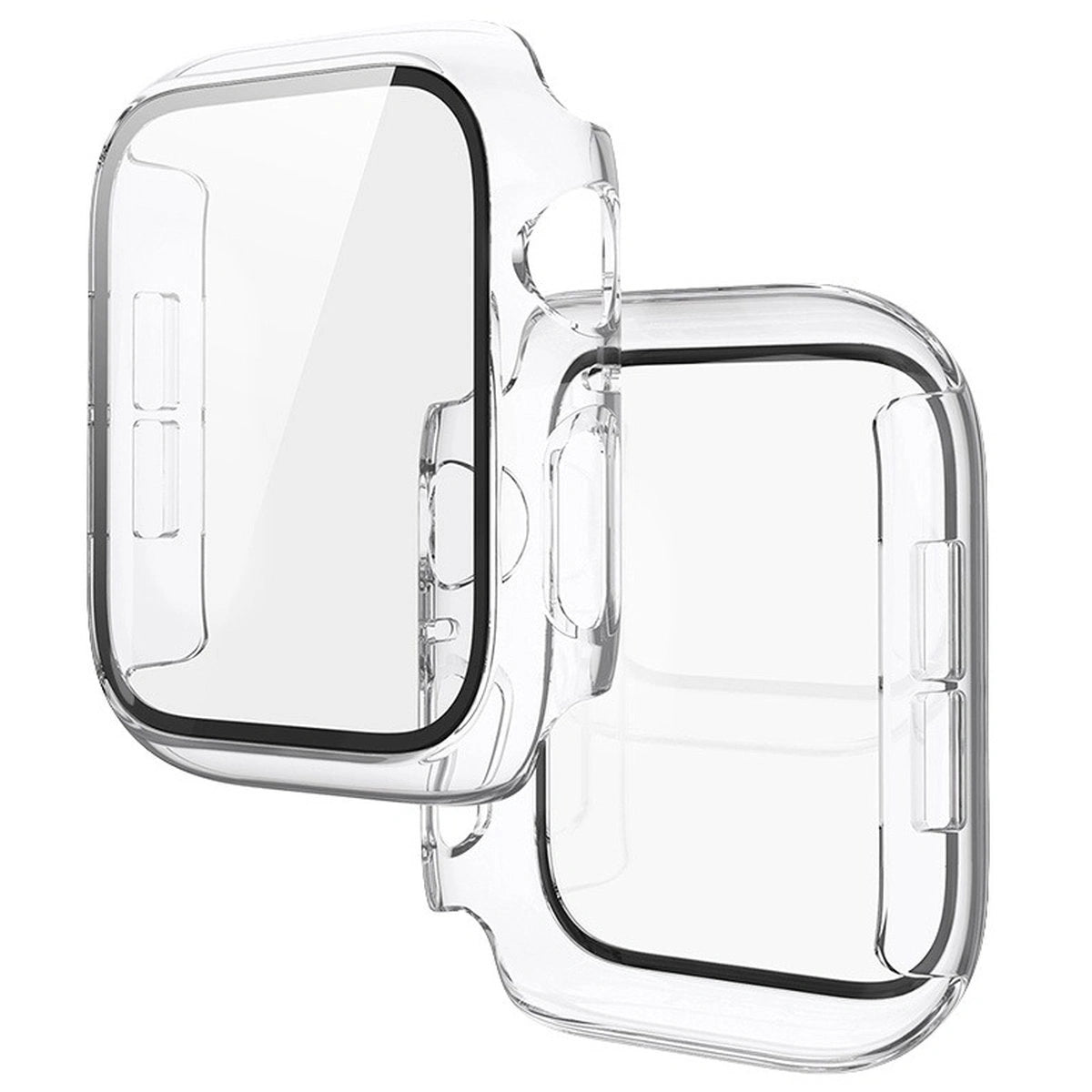 Schutzhülle mit Glas für Apple Watch SE 3 / SE 2 / SE / 6 / 5 / 4 (44 mm), Bizon Case Watch Adamo, Transparent
