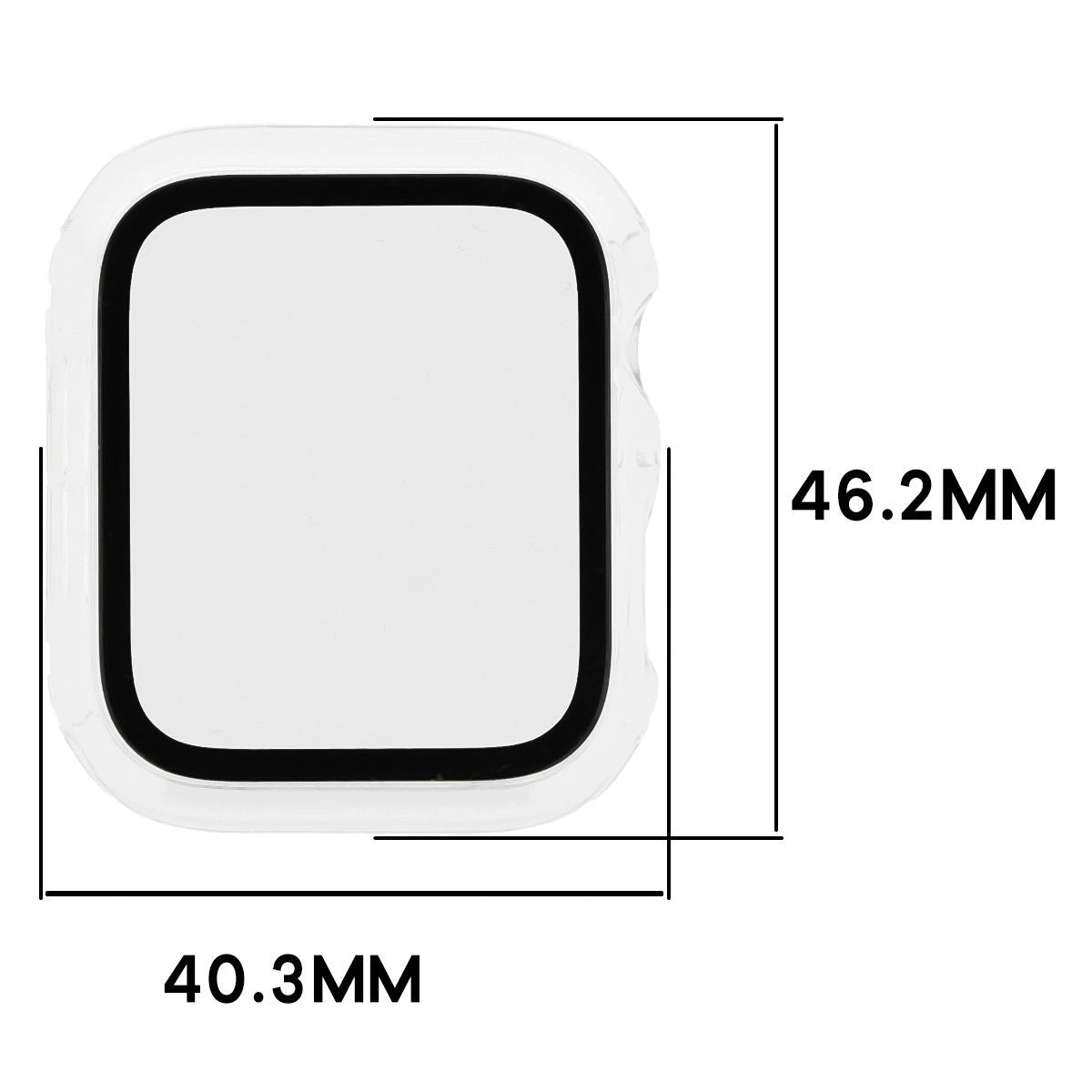Schutzhülle mit Glas für Apple Watch SE 3 / SE 2 / SE / 6 / 5 / 4 (44 mm), Bizon Case Watch Adamo, Transparent