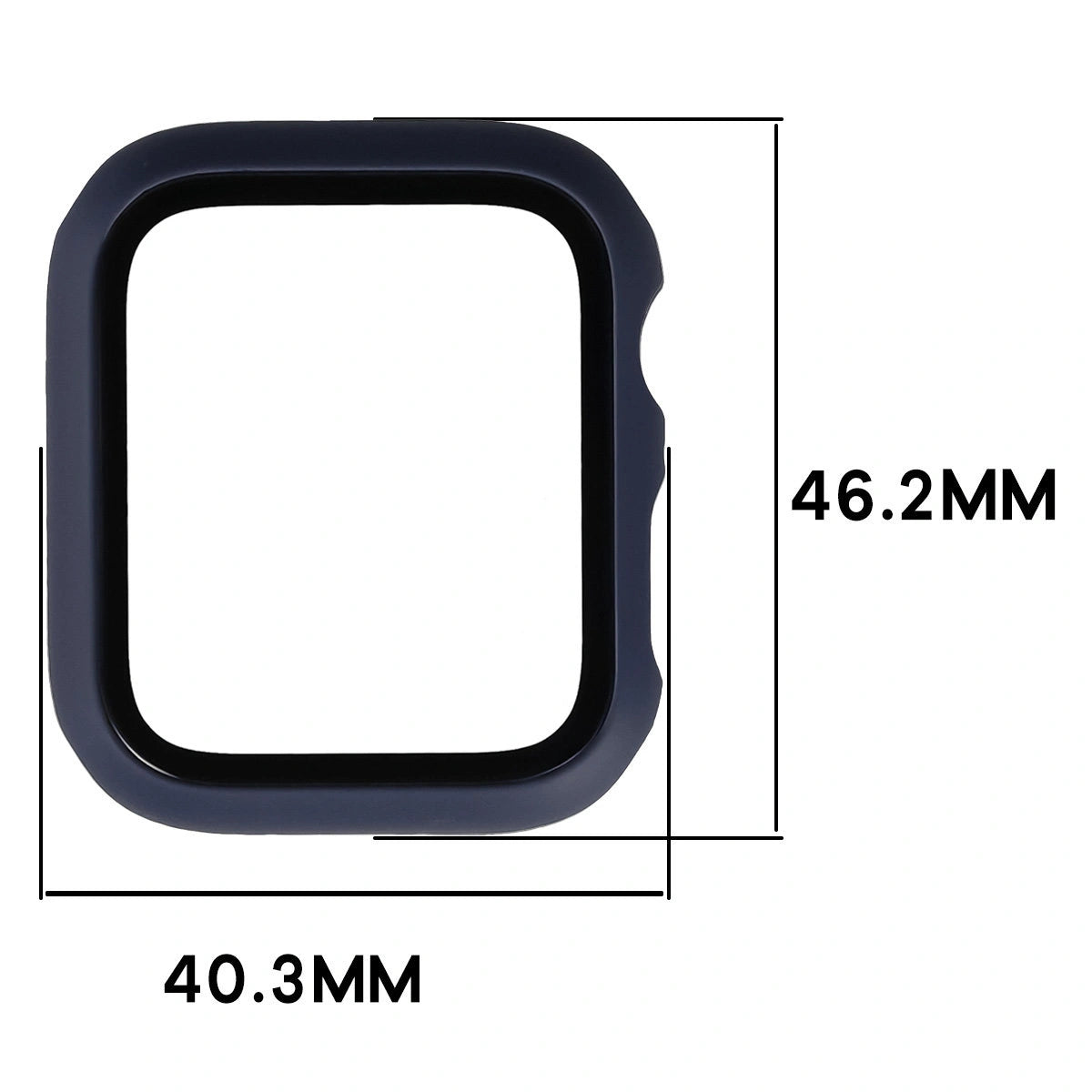 Schutzhülle mit Glas für Apple Watch SE 3 / SE 2 / SE / 6 / 5 / 4 (44 mm), Bizon Case Watch Adamo, Mattes Dunkelblau