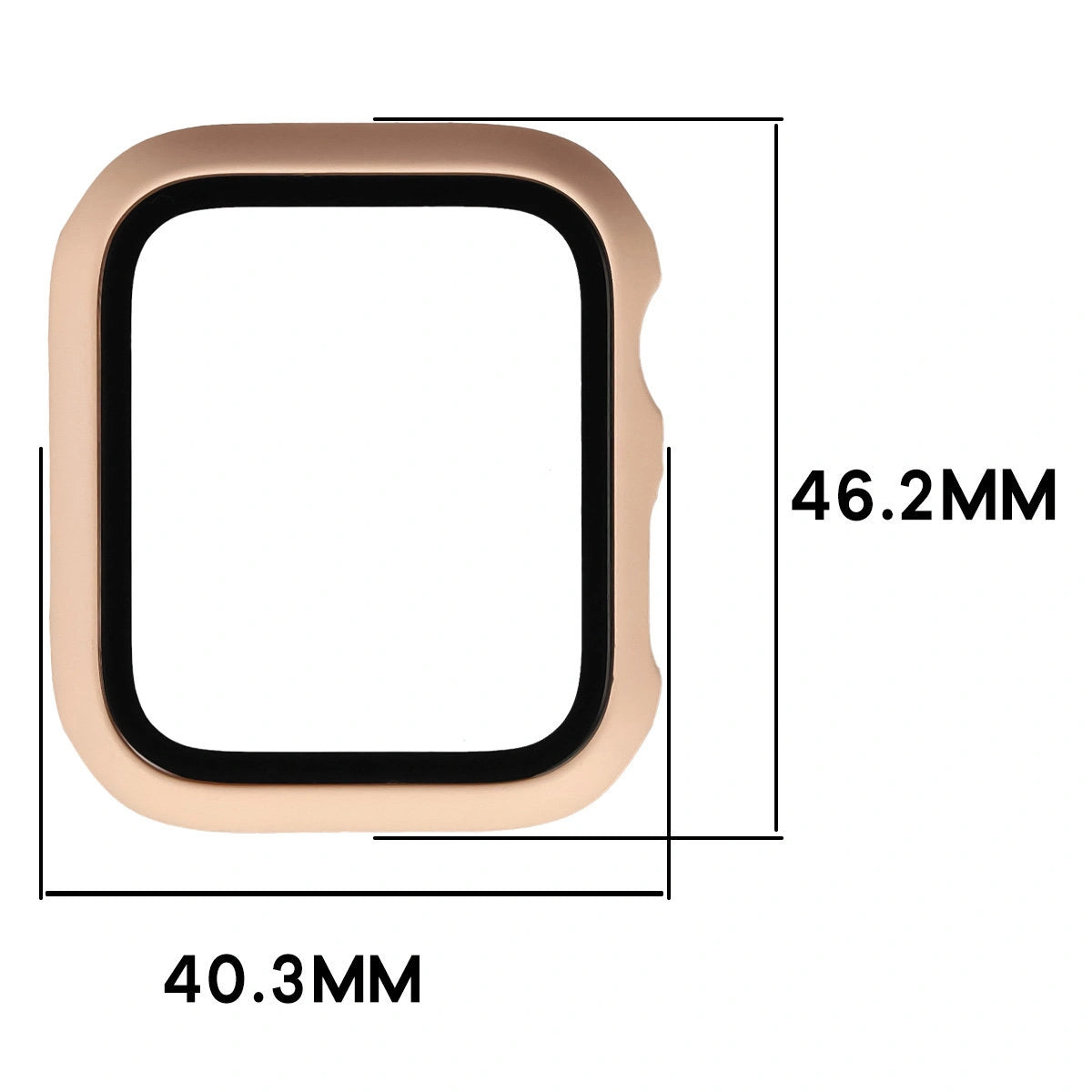 Schutzhülle mit Glas für Apple Watch SE 3 / SE 2 / SE / 6 / 5 / 4 (44 mm), Bizon Case Watch Adamo, mattes Rosa