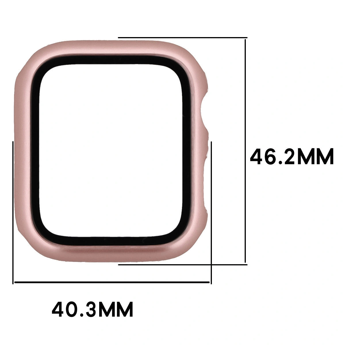 Schutzhülle mit Glas für Apple Watch SE 3 / SE 2 / SE / 6 / 5 / 4 (44 mm), Bizon Case Watch Adamo, Satin Rosa