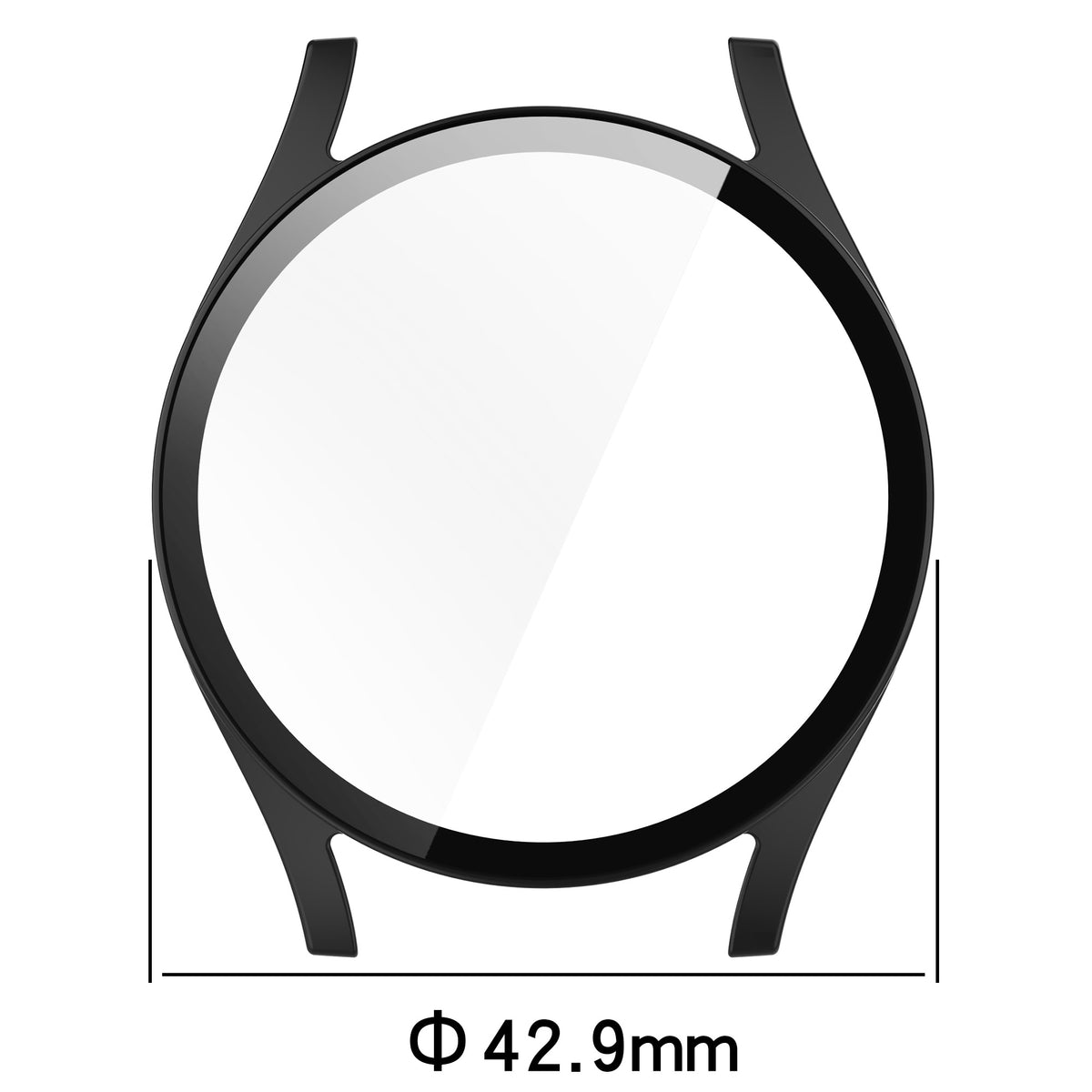Schutzhülle mit Glas für Galaxy Watch 7 40 mm, Bizon Case Watch Adamo, Schwarz