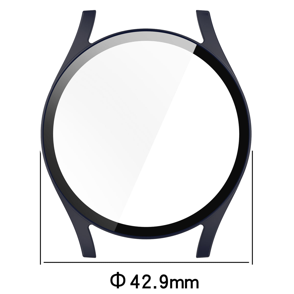 Schutzhülle mit Glas für Galaxy Watch 7 40 mm, Bizon Case Watch Adamo, Blau
