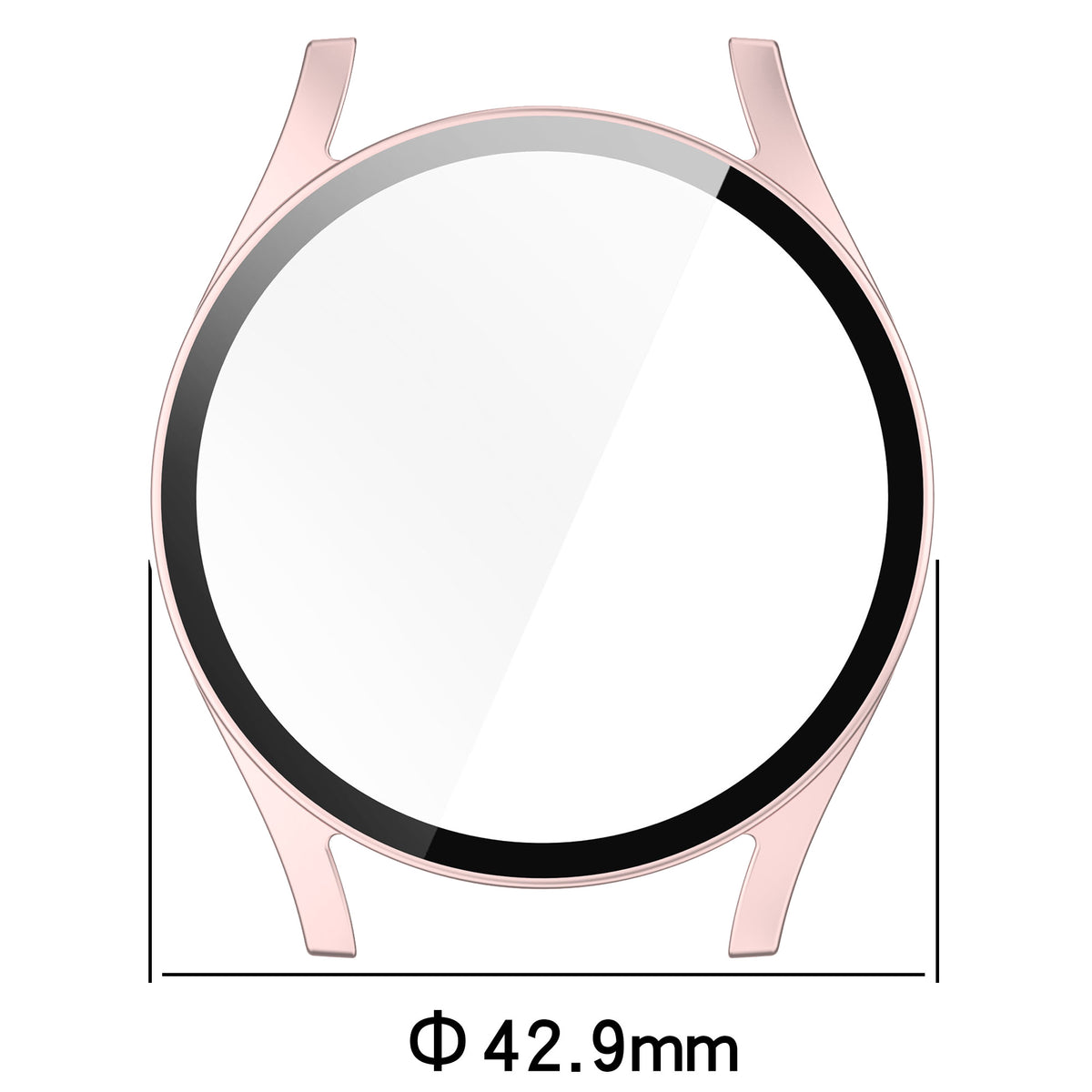 Schutzhülle mit Glas für Galaxy Watch 7 40 mm, Bizon Case Watch Adamo, Satinrosa