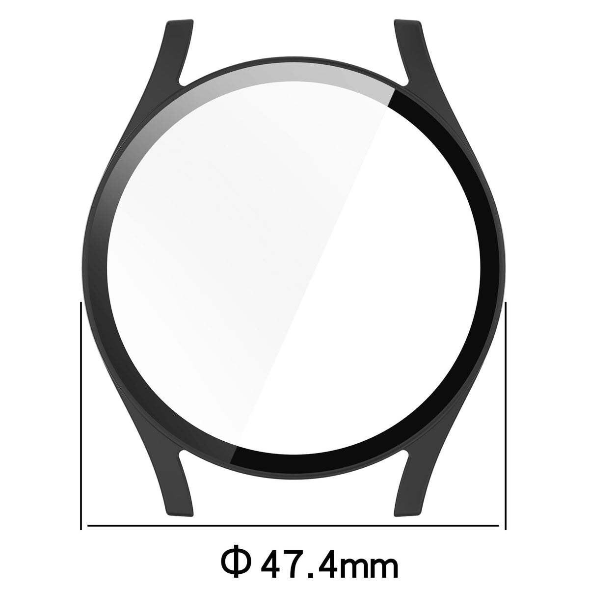 Schutzhülle mit Glas für Galaxy Watch 7 44 mm, Bizon Case Watch Adamo, mattes Schwarz