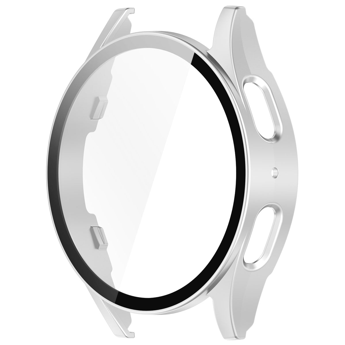 Schutzhülle mit Glas für Galaxy Watch 7 44 mm, Bizon Case Watch Adamo, satiniertes Silbern