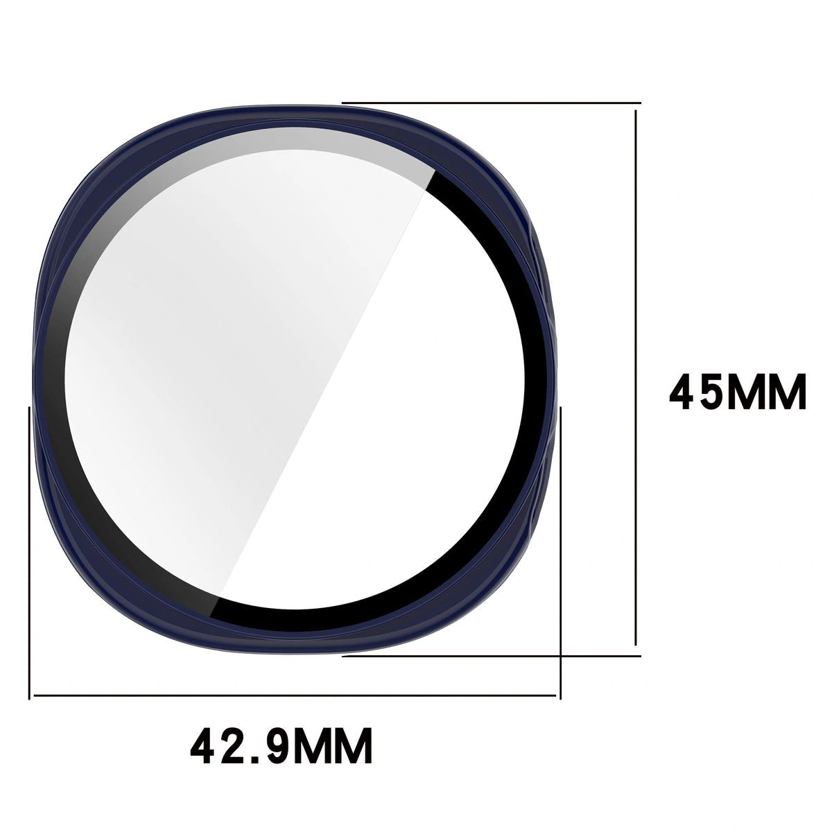 Schutzhülle mit Glas für Galaxy Watch 9 / 8 40 mm, Bizon Case Watch Adamo, Blau