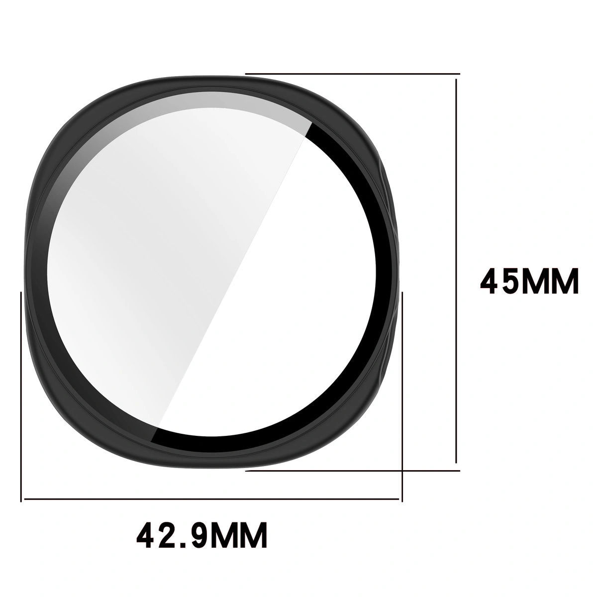 Schutzhülle mit Glas für Galaxy Watch 9 / 8 40 mm, Bizon Case Watch Adamo, Mattes Schwarz