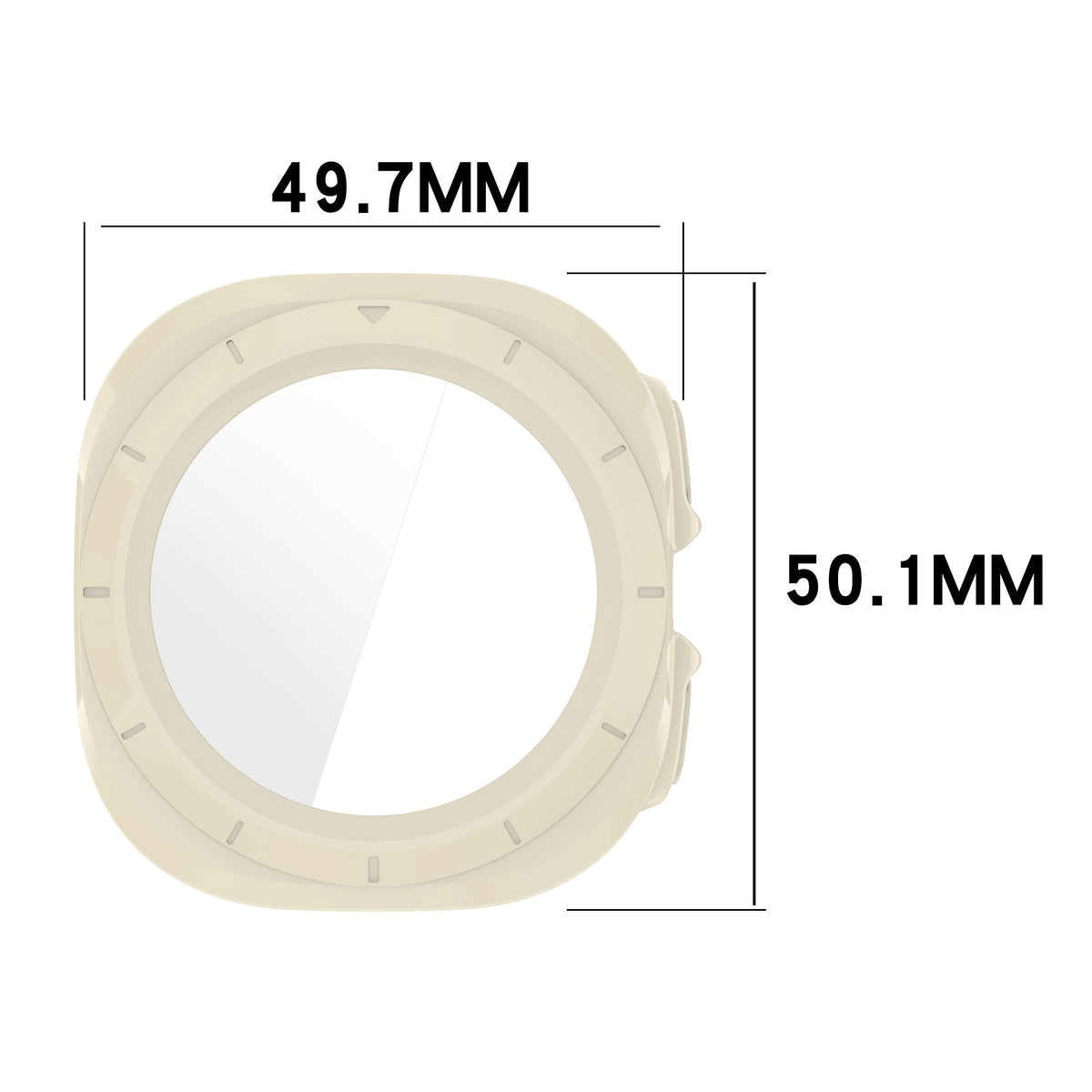 Schutzhülle mit Glas für Galaxy Watch Ultra 2 / Ultra, Bizon Case Watch Adamo, Beige