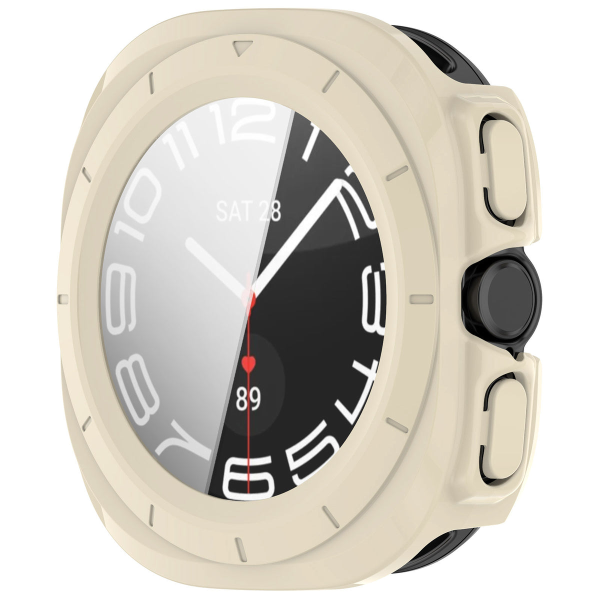 Schutzhülle mit Glas für Galaxy Watch Ultra 2 / Ultra, Bizon Case Watch Adamo, Beige