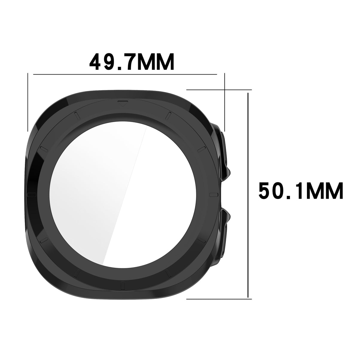 Schutzhülle mit Glas für Galaxy Watch Ultra 2 / Ultra, Bizon Case+Glass Watch, Schwarz