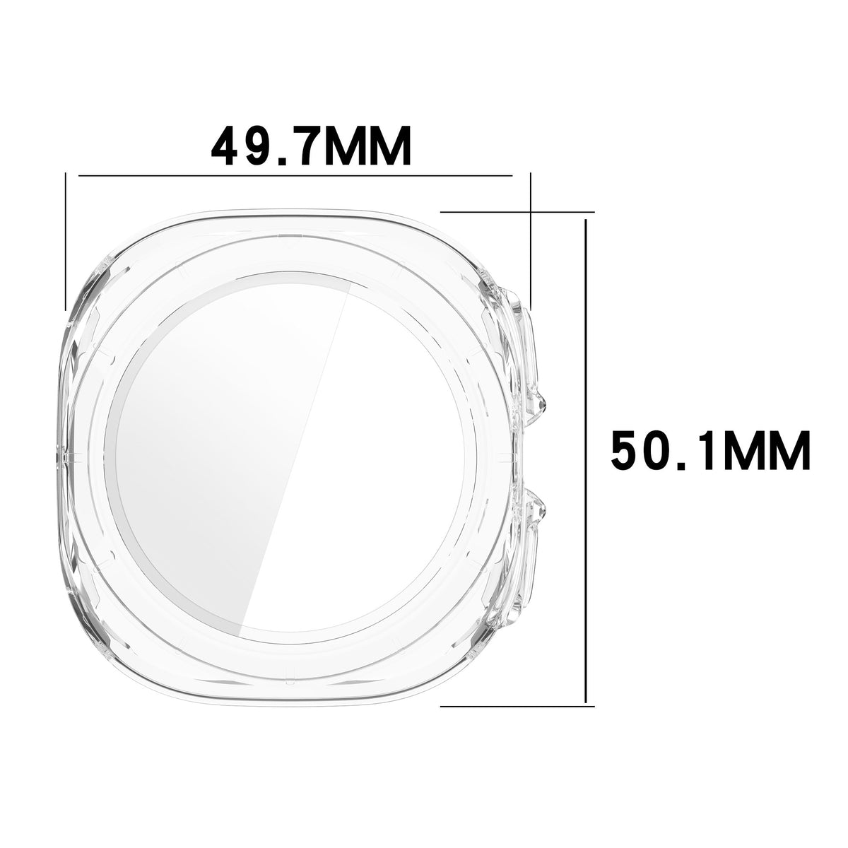 Schutzhülle mit Glas für Galaxy Watch Ultra 2 / Ultra, Bizon Case Watch Adamo, Transparent