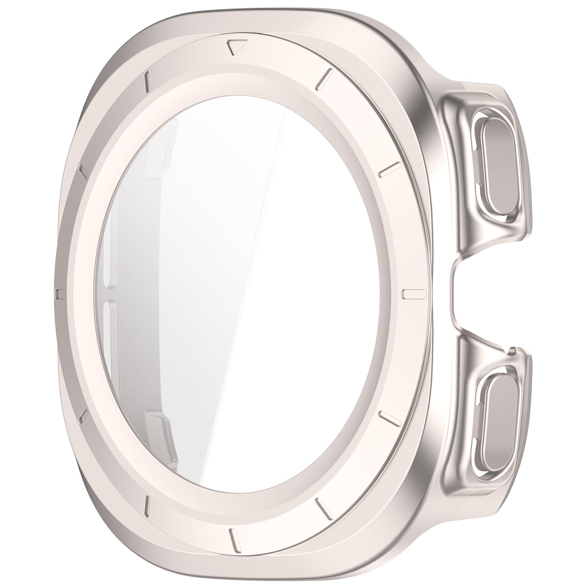 Schutzhülle mit Glas für Galaxy Watch Ultra 2 / Ultra, Bizon Case Watch Adamo, satiniertes Champagner