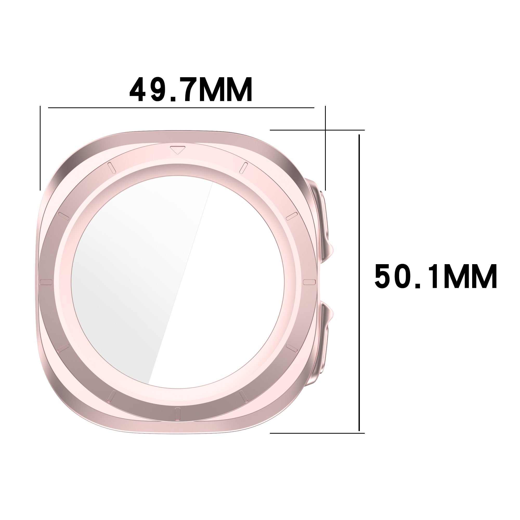 Schutzhülle mit Glas für Galaxy Watch Ultra 2 / Ultra, Bizon Case Watch Adamo, Satinrosa