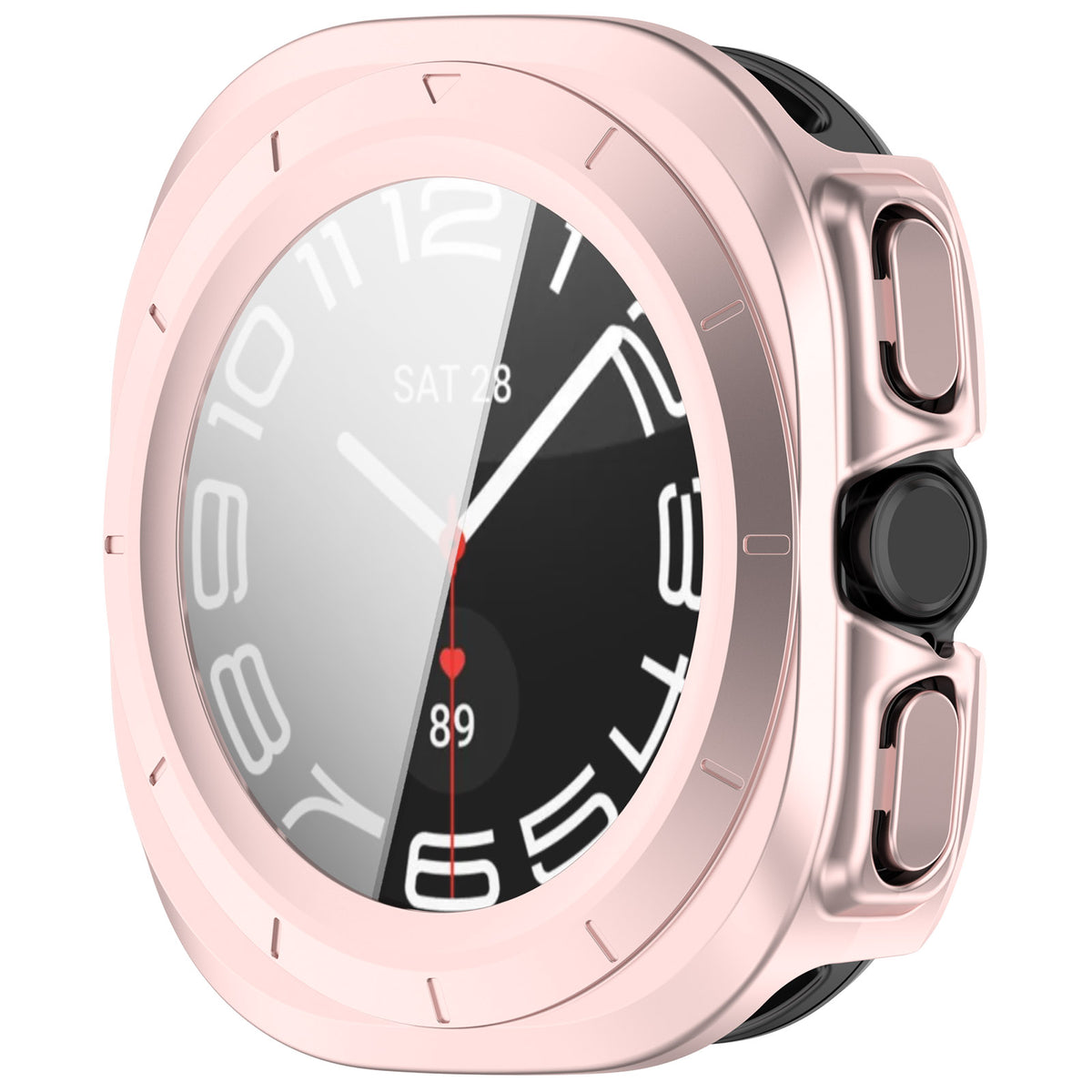 Schutzhülle mit Glas für Galaxy Watch Ultra 2 / Ultra, Bizon Case Watch Adamo, Satinrosa