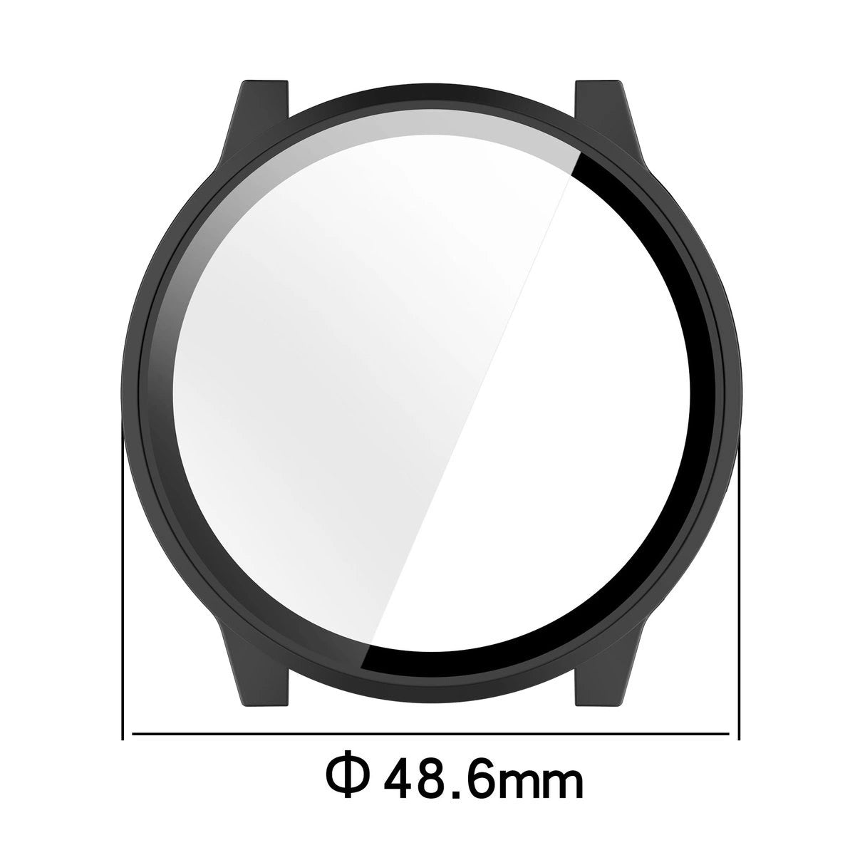Schutzhülle mit Glas für Garmin Venu 4 45 mm, Bizon Case+Glass Watch, Schwarz