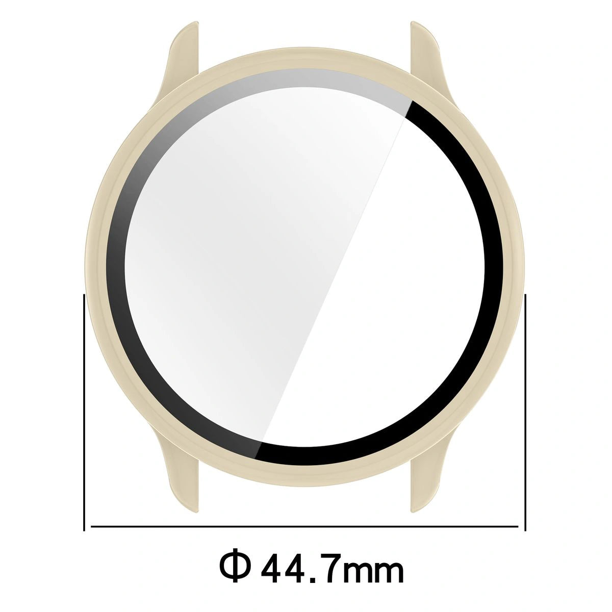Schutzhülle mit Glas für Garmin Vivoactive 6, Bizon Case Watch Adamo, Beige