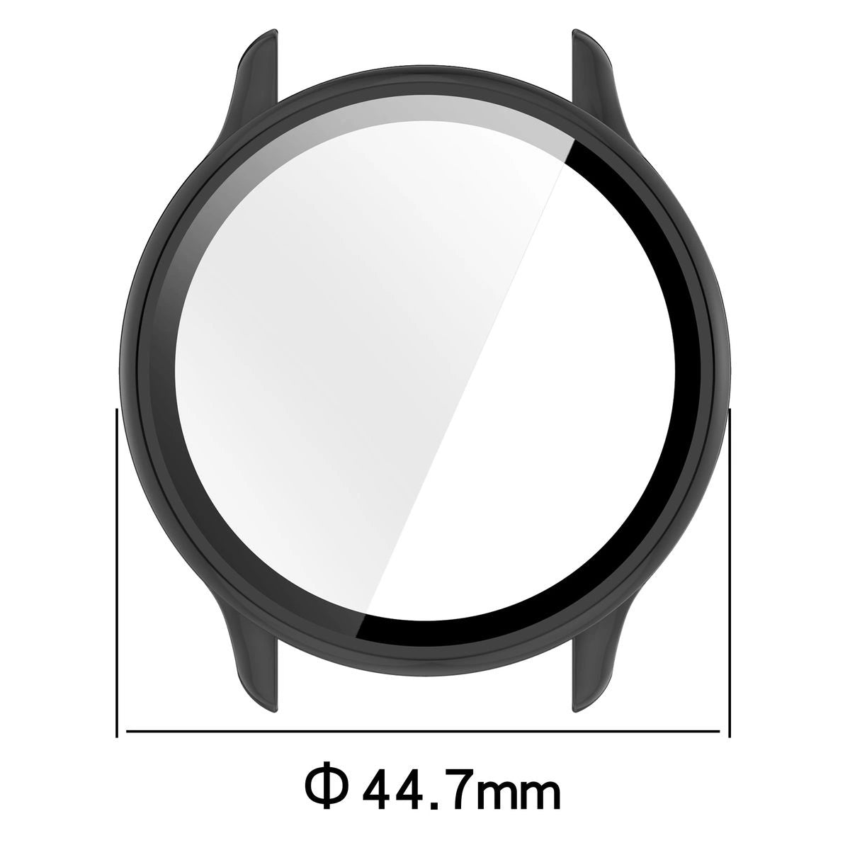Schutzhülle mit Glas für Garmin Vivoactive 6, Bizon Case Watch Adamo, Schwarz